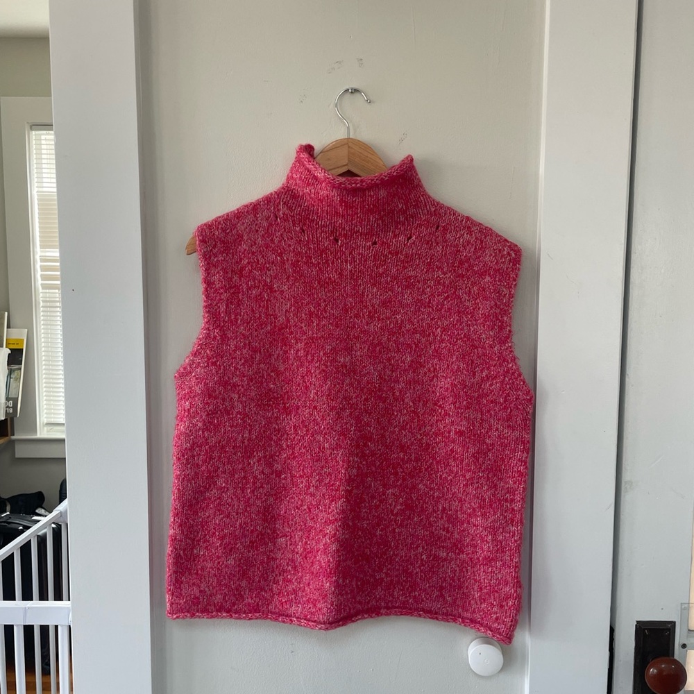 Zara Pink Sleeveless Turtleneck Sweater